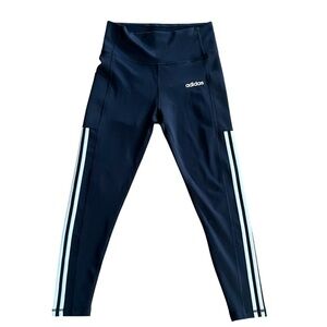 NWT adidas workout Athleisure leggings side stripes women size medium high rise